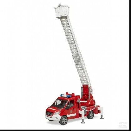 U02673 Mașină pompieri MB Sprinter cu scară pompă apă și modul de sunet și lumini