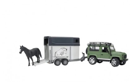 U02592 Mașină de teren Land Rover Defender cu remorcă transport cai