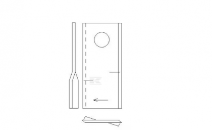 Lamă cositoare dreapta 105x48x3mm orificiu 19mm  potrivită pentru Claas