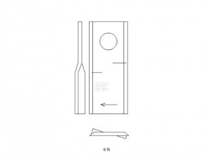 Lamă cositoare dreapta 95x45x3,5mm orificiu 16,25mm potrivită pentru Kuhn/John Deere/New Holland