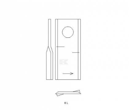Lamă cositoare stânga 95x45x3,5mm orificiu 16,25mm potrivită pentru Kuhn/John Deere/New Holland