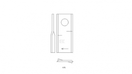 Lamă cositoare dreapta 93x40x3mm orificiu 16,25mm  potrivită pentru Kuhn/John Deere/New Holland