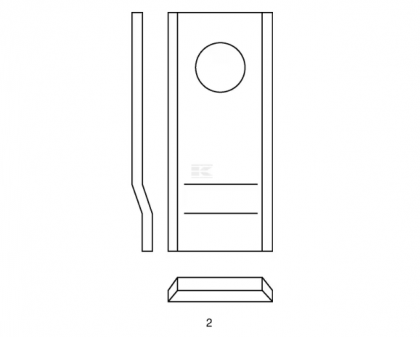 Lamă cositoare potrivit pentru cositoare poloneză stânga/dreapta 96x40x3mm orificiu 19mm  potrivită pentru Fella/Pöttinger/PZ