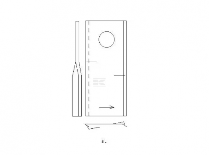 Lamă cositoare stânga 96x48x4mm orificiu 19mm  potrivită pentru Krone