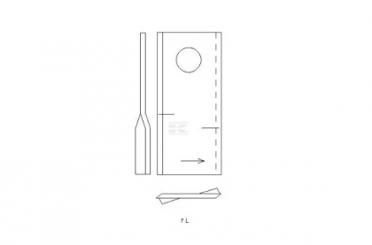 Lamă cositoare stânga 93x48x3mm orificiu 19mm  potrivită pentru PZ