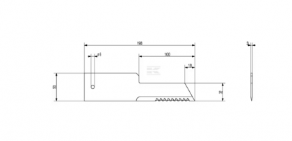 Cuțit tocător paie 198x50x3mm Ø6.5mm