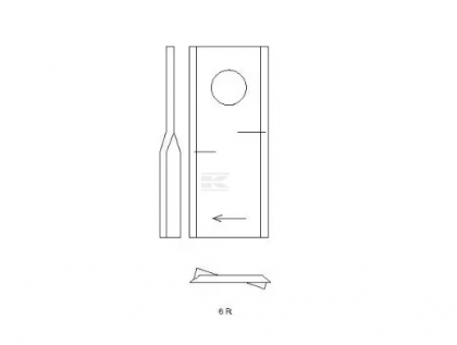 Lamă cositoare dreapta 107x45x4mm orificiu 18,25mm potrivită pentru Kuhn/John Deere/New Holland