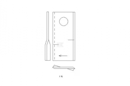 Lamă cositoare dreapta 93x48x3mm orificiu 19mm pachet  potrivită pentru PZ