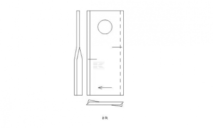 Lamă cositoare dreapta 98x48x4mm orificiu 19mm pachet potrivită pentru Fella/Fortschritt