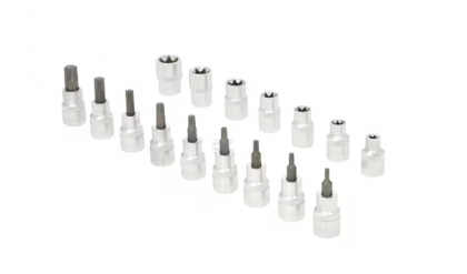 1804924016KR Set capete chei tubulare 1/2" cu profil torx interior și exterior, 16 piese