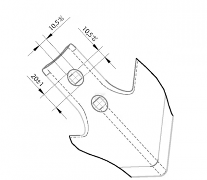 CP100308 Brăzdar tip picior de gâscă 175x6mm