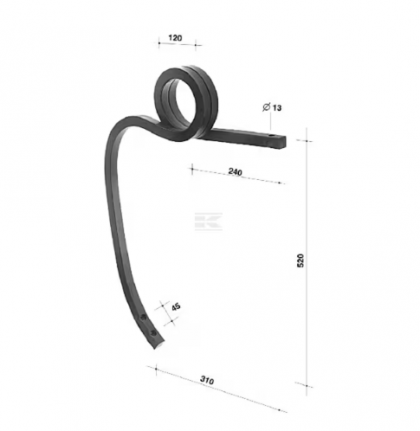 CP255202 Dinţi săpătoare 25x25x520 R.