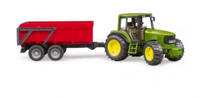 U02057 Tractor John Deere 6920 cu remorcă basculabilă roșie