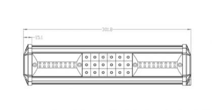 LA10301 Led bar Bară lumini de lucru LED 81W 7290lm dreptunghiulară 12/24V albă 301,8x89mm cablu combo 54 LED-uri Kramp