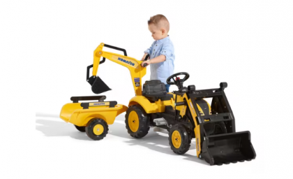 F2076N Retroexcavator Komatsu cu încărcător frontal și remorcă