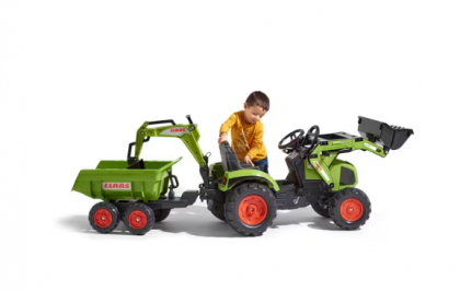 F1010W Retroexcavator Claas cu încărcător frontal și remorcă basculabilă maxi