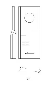 56151310 Lamă cositoare dreapta 95x45x3,5mm orificiu 16,25mm pachet 25 buc. potrivită pentru Kuhn