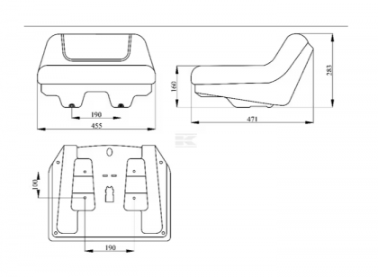 TS19600GP Scaun fără supensie, galben, PVC