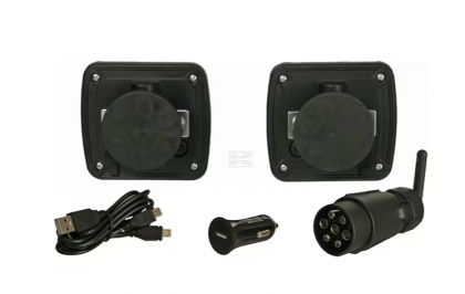 LA60035 Set lămpi LED fără fir pătrate 12V Li-ion magnetic 110x103mm 7 pini - pentru remorca - trailer