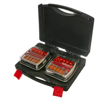 LA60035 Set lămpi LED fără fir pătrate 12V Li-ion magnetic 110x103mm 7 pini - pentru remorca - trailer