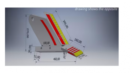 CP488148CN Brăzdar adâncime 300x40x16mm dreapta întărit plat potrivit pentru Duro