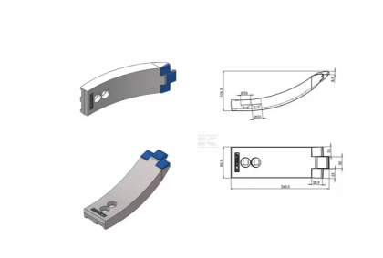 498383CN Brăzdar cultivator 260x82mm întărit curbat 2 orificii potrivit pentru Väderstad