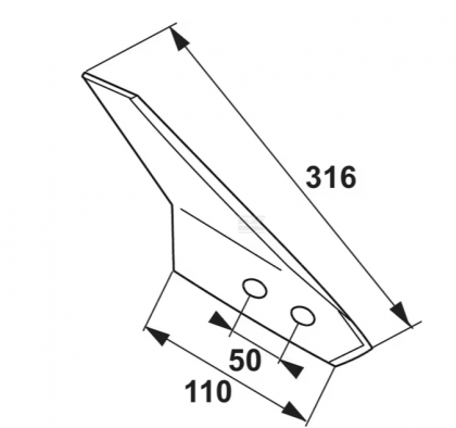 173324N Cuțit cultivator stânga potrivit pentru Grégoire-Besson