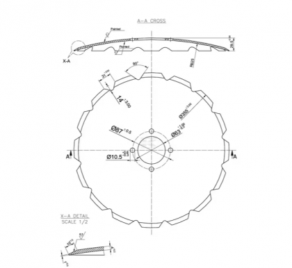 90085510KR Disc de grapă dințat