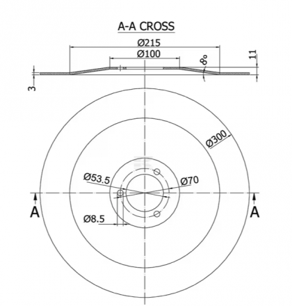 951498N Taler disc neted 300x3,0mm