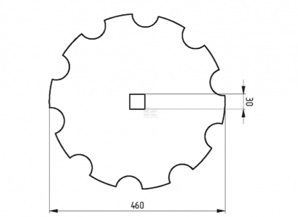 52401202030150 Taler disc crestat 460mm