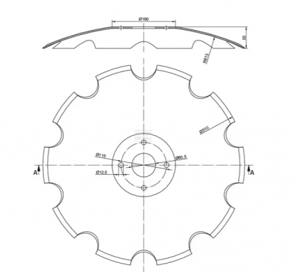 46000109N Taler disc crestat 510x5mm