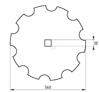 52401202030130 Taler disc crestat 560 mm