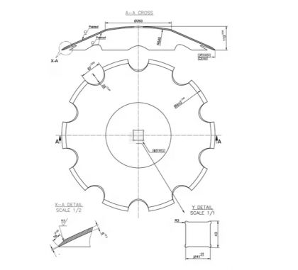 HD488592 Taler disc crestat 610x6/41