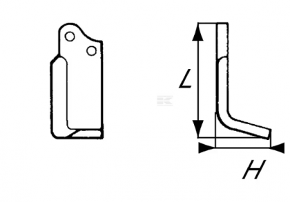 RB176745R Cuțit freză rotație dreapta 155x60x50mm grosime 5mm potrivit pentru Agria