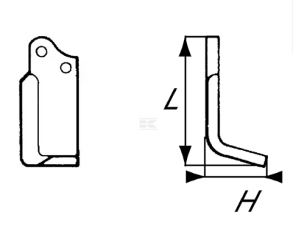 RB176745L Cuțit freză rotație stânga 155x60x50mm grosime 5mm potrivit pentru Agria