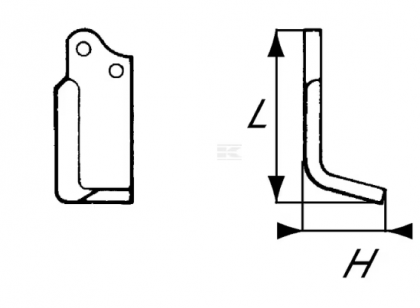 RB176790L Cuțit freză rotație stânga 155x70x50mm grosime 5mm potrivit pentru Agria