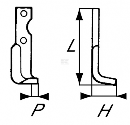 RB21098 Cuțit freză rotație stânga 190x50x30mm grosime 4mm potrivit pentru Agria