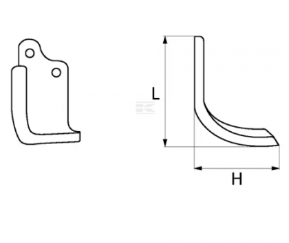 RB01020 Cuțit freză rotație dreapta 210x110x80mm grosime 6mm potrivit pentru Agromet