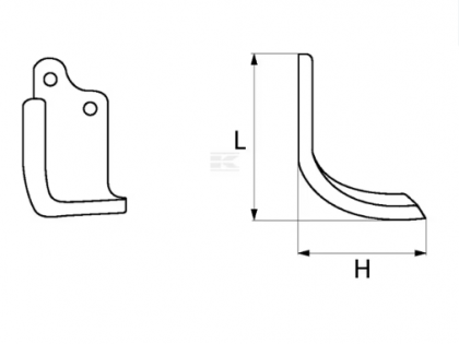 RB01030 Cuțit freză rotație stânga 210x110x80mm grosime 6mm potrivit pentru Agromet
