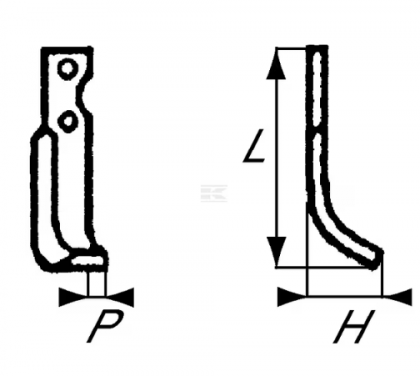 RB123007RH Cuțit freză rotație dreapta 185x50x25mm grosime 6mm potrivit pentru B.C.S.