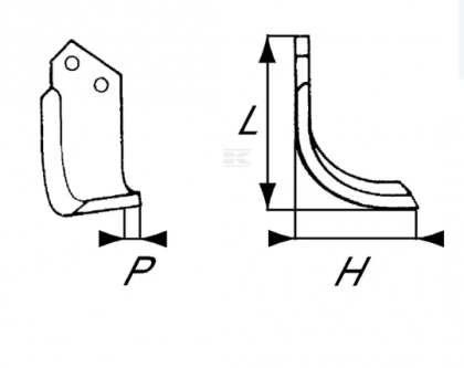 RB422515 Cuțit freză rotație stânga 195x134x80mm grosime 7mm potrivit pentru Celli