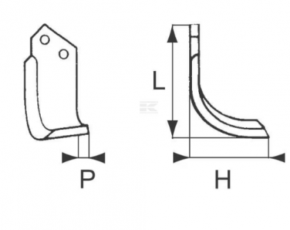 RB722537 Cuțit freză rotație dreapta 195x134x80mm grosime 8mm potrivit pentru Celli