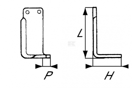 RB1531 Cuțit freză rotație stânga 190x100x80mm grosime 7mm potrivit pentru Eberhardt