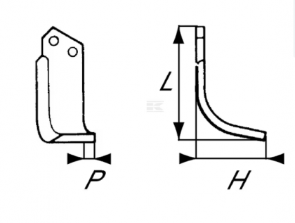 RB25033 Cuțit freză rotație stânga 205x50x70mm grosime 6mm potrivit pentru Goldoni