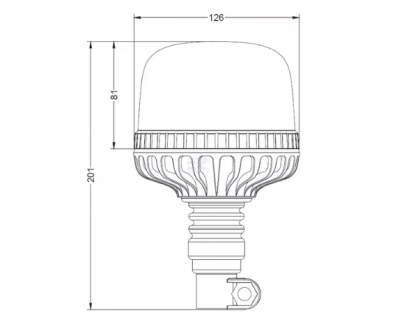 LA20090 Girofar LED, 20W, 12-24V, chihlimbar, montare pe stâlp flexibil, Ø 126mm x201mm
