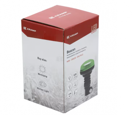 LA20092G Baliză LED, profil redus, 15W, 12-24V, verde, montare pe stâlp flexibil, Ø 86mm x138mm