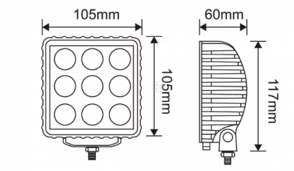 LA10417 Lampă de lucru LED 27W 500lm albastru cablu Spot/conexiune Deutsch
