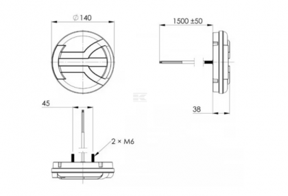 LA40065 Lampă spate LED rotundă 12-24V alb/portocaliu/roșu Ø140mm Kramp