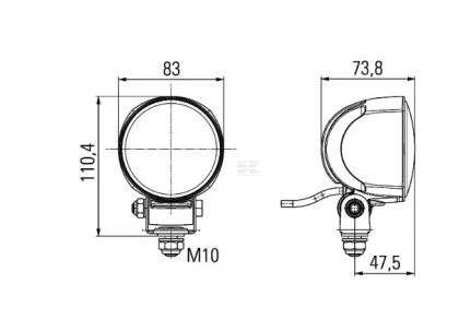 1G0996276453 Far de lucru rotund Modul 70  - Reflector LED