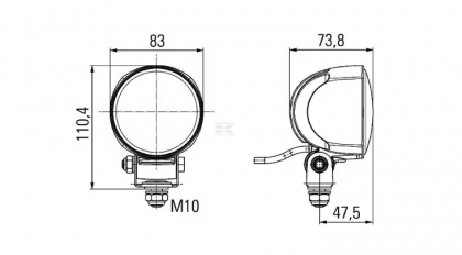 1G0996276481 Far de lucru rotund Modul 70  - Reflector LED